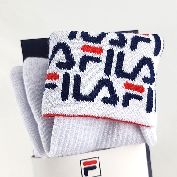 ⭐️3/ $30⭐️ FILA Heritage Unisex 2 Designs In 1 Crew To Quarter Cotton Blend Sock - Picture 3 of 6